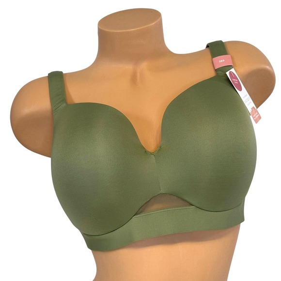 Cacique Women Size 38D Comfort Bliss Lightly Lined Full Coverage Bra Olive Green - Picture 1 of 8